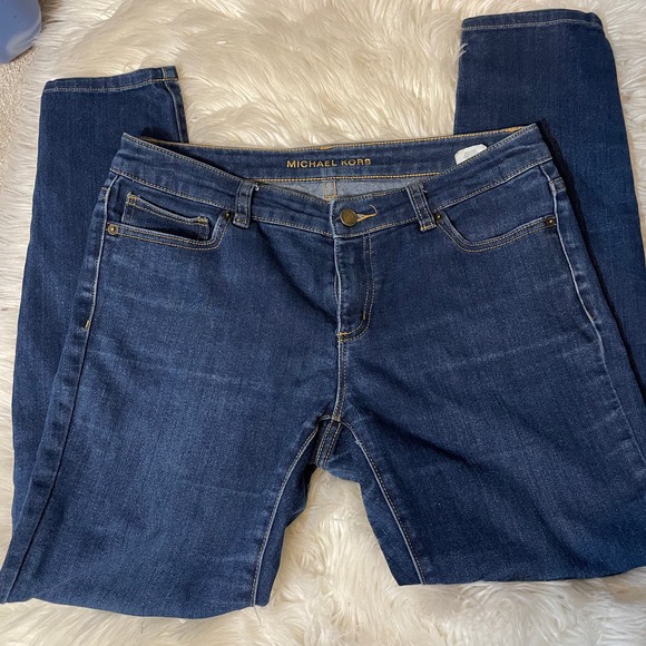 Michael Kors Mid Rise Skinny Jeans Dark Wash Blue Women's Size 2 - Picture 5 of 10